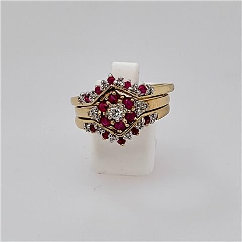 Ruby and Diamond Stack Ring