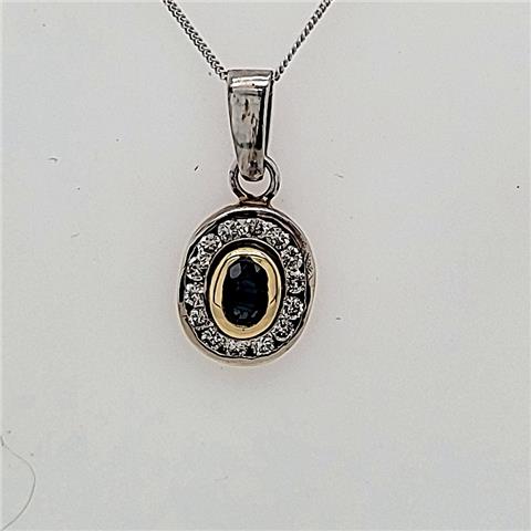Sapphire and Diamonds pendant