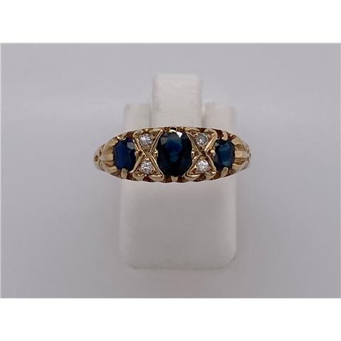 Sapphire and Diamond Victorian set ring