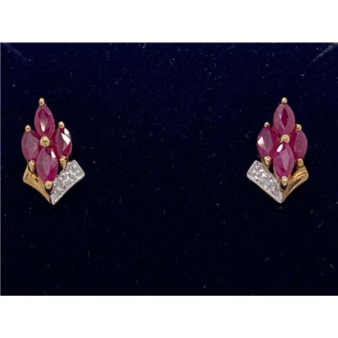 Ruby and Diamond studs