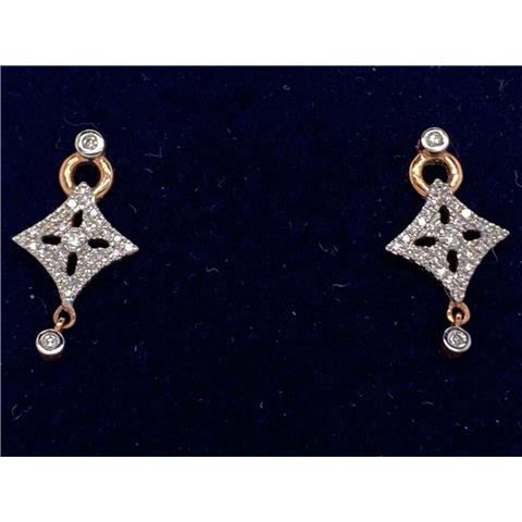 Rose and White Gold Diamond Earrings