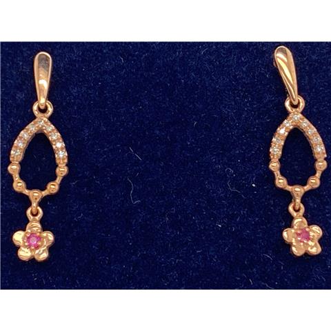 Rose Gold Ruby Earrings