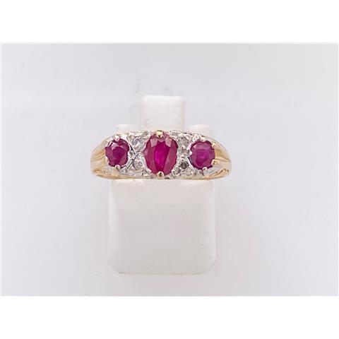 Ruby and Diamond Victorian ring