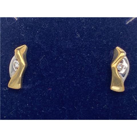 Yellow and White Gold Diamond studs