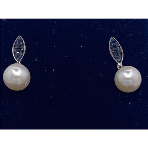 Freshwater Pearl and Sapphire Drops