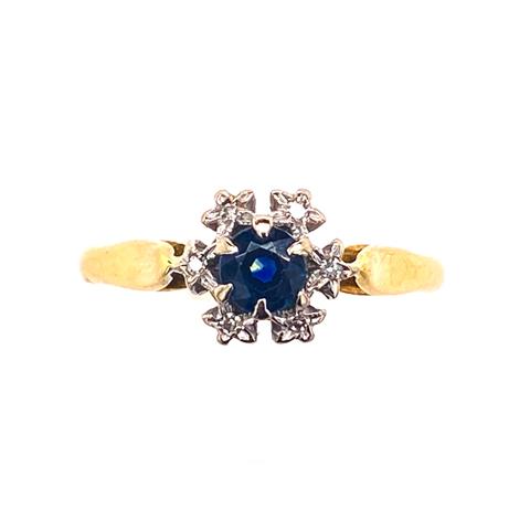 Sapphire/Diamonds cluster ring