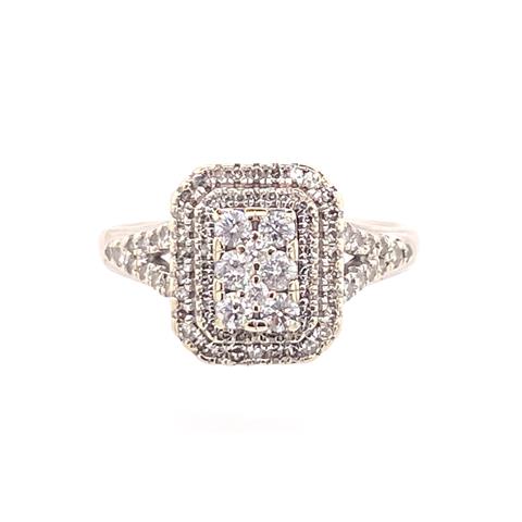 White Gold Pave Set Cluster