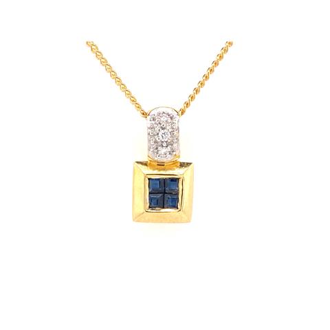 Tension Set Sapphire Pedant