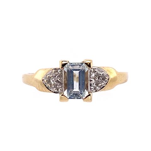 Sky Blue Topaz and Diamond Ring