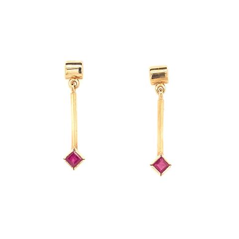 Ruby Stick Drop Earrings