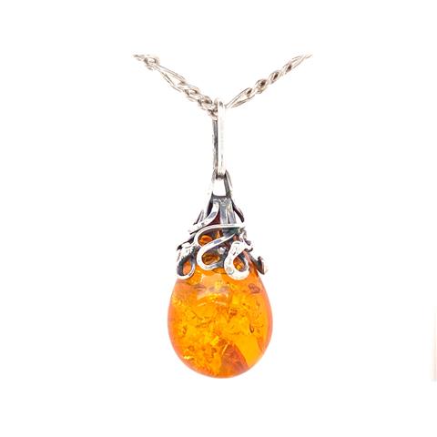 Silver and Amber pendant