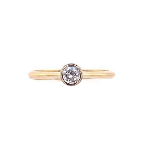 Yellow and White Gold Solitaire