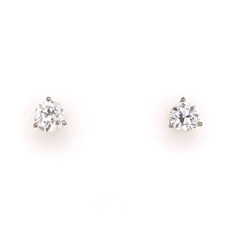 White Gold Stud Earrings