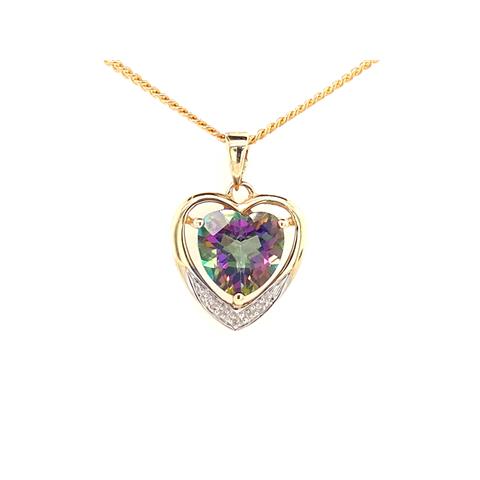 Mystic Topaz Heart Pendant