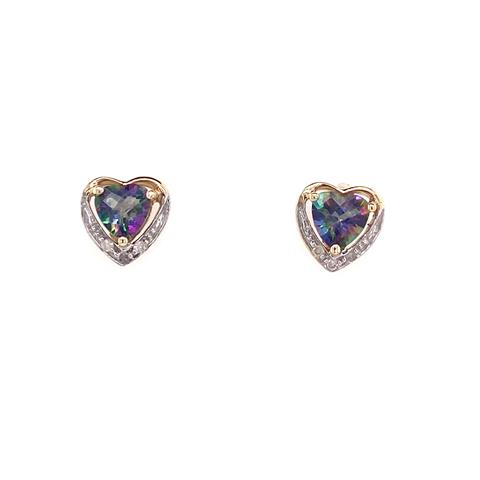 Mystic Topaz Heart Earrings