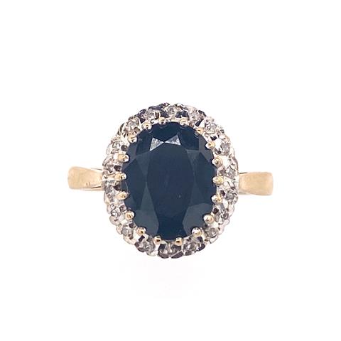 Australian Sapphire and Diamond Cluster