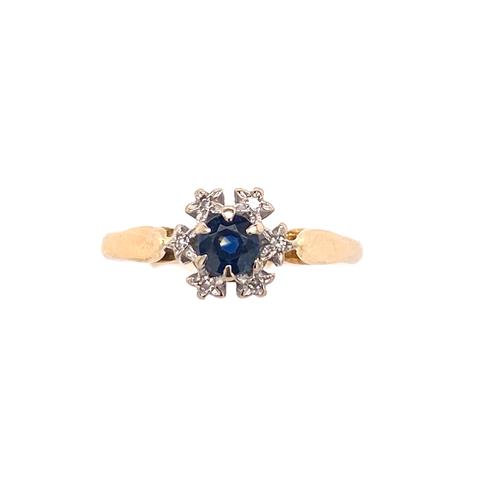 Australian Sapphire and Diamond Two Tone Ring