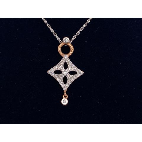 Rose and White Gold Diamond Pendant