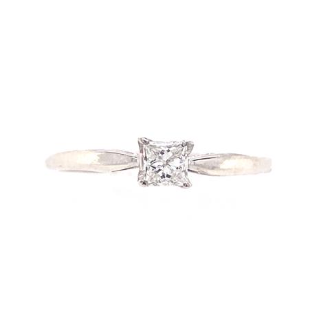 White Gold Princess Cut Solitaire