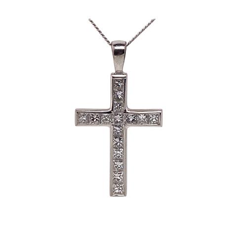 White Gold Diamond Cross