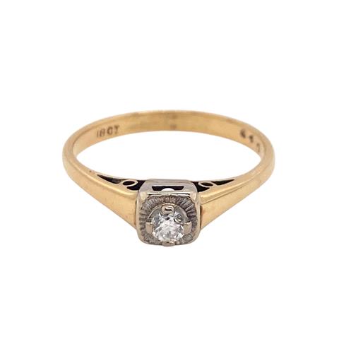 Vintage Diamond ring - sunray surround