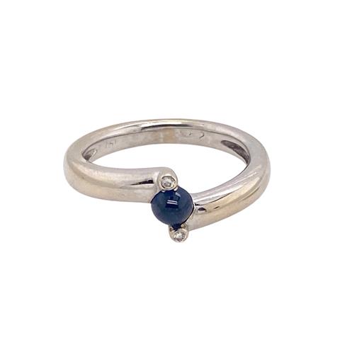 Cabochon Sapphire and Diamond ring