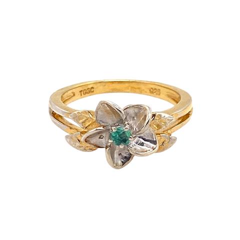 Silver and Gold Flower Ring