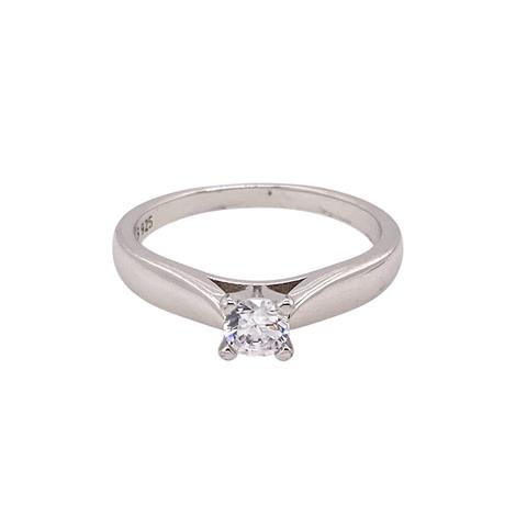 Sterling Silver and CZ Solitaire