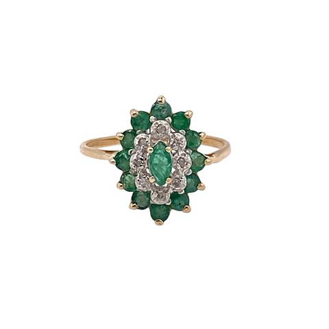 Emerald Cluster ring