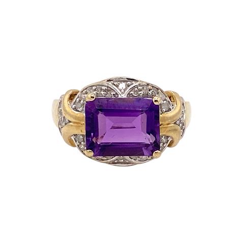 Amethyst and Diamond Ring