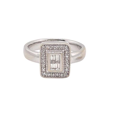 White Gold Cluster Ring