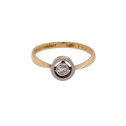 Platinum and Gold Halo Ring