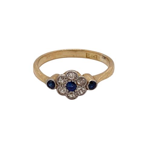 Sapphire and Diamond Flower Cluster