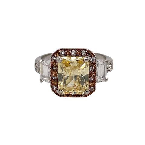 Faux Citrine and CZ Cluster