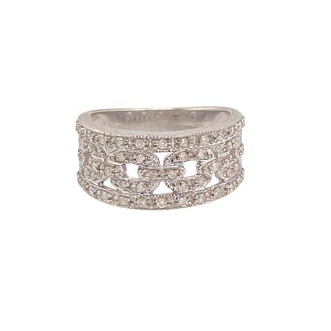 Cable Pattern Diamond Ring