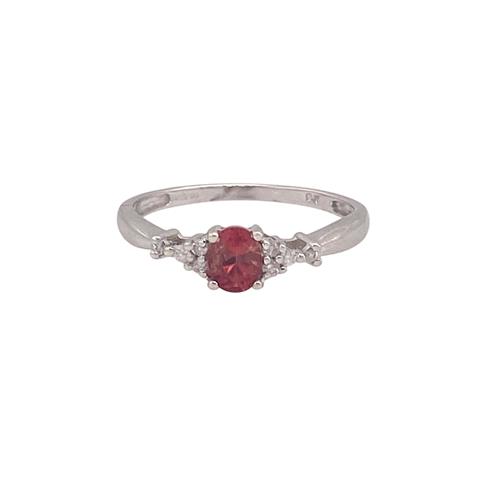 Orange Sapphire and Diamond Cluster